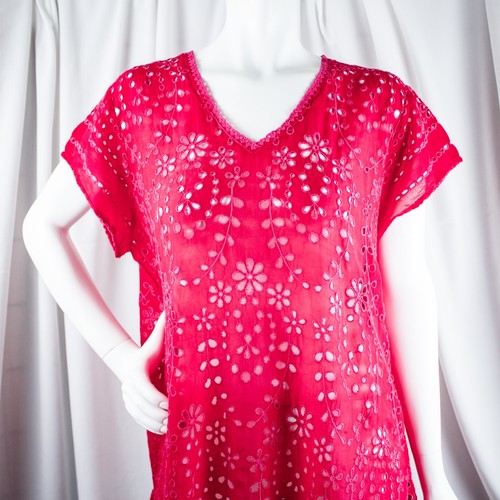 JOHNNY WAS New Pink Floral Cupro Rayon Women Bohemian Blouse Top Size XL - Picture 6 of 12