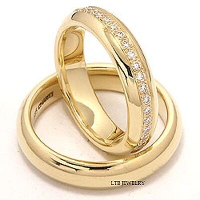 Double Curved V Moissanite Wedding Band Ladies Yellow Gold Wedding Rin –  PENFINE