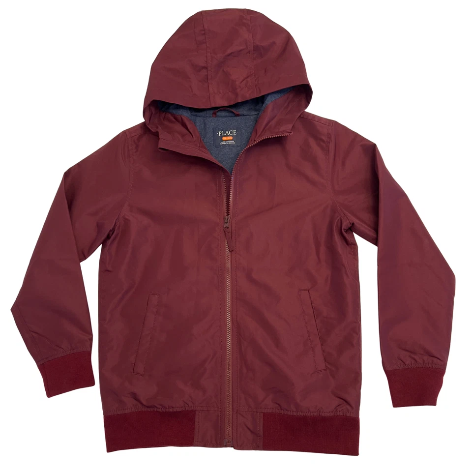 Children’s Place Kid L (10/12) Maroon Hooded Jacket Lightweight Layer - Image 2 of 4