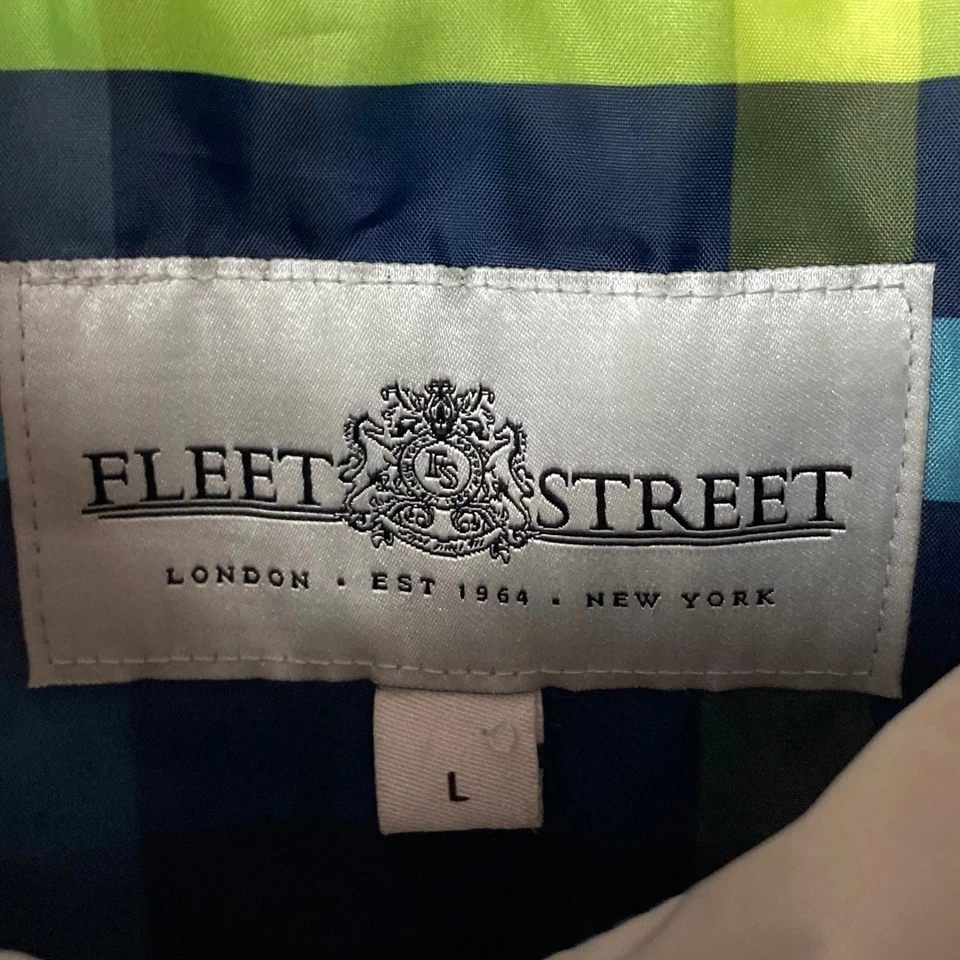 Fleet Street Women's L Beige Hooded Rain Jacket Plaid Lined Lightweight Anorak - Image 4 of 4