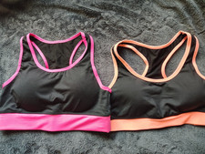 Girl Teen Yoga Trainer Bras size medium Padded Pink and Peach Color Stretchy