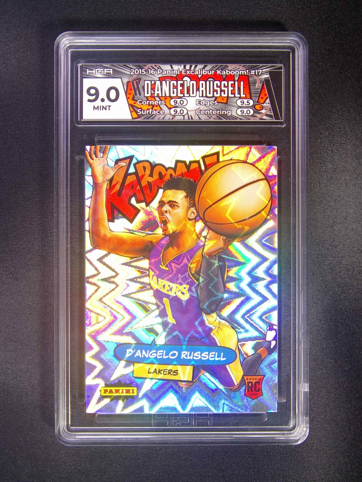 2015-16 Panini Excalibur D'Angelo Russell #17 RC Rookie Kaboom Case Hit SSP
