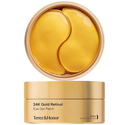 24K Gold Retinol under Eye Patches - 60 Korean Hydrogel Eye Masks with Collagen