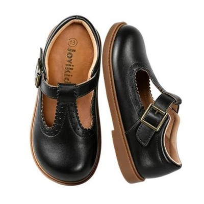 Girls Dress Shoes Toddler Mary Jane Flats | Buckle Soft 7 Toddler Black