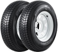 2 Pack St20575d14 Trailer Tires With 14 Rims 5 Lug On 4.5 6 Pr 6 Ply