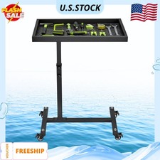 Adjustable Rolling Work Table with Wheels Heavy Duty Steel Tool Cart 220LBS