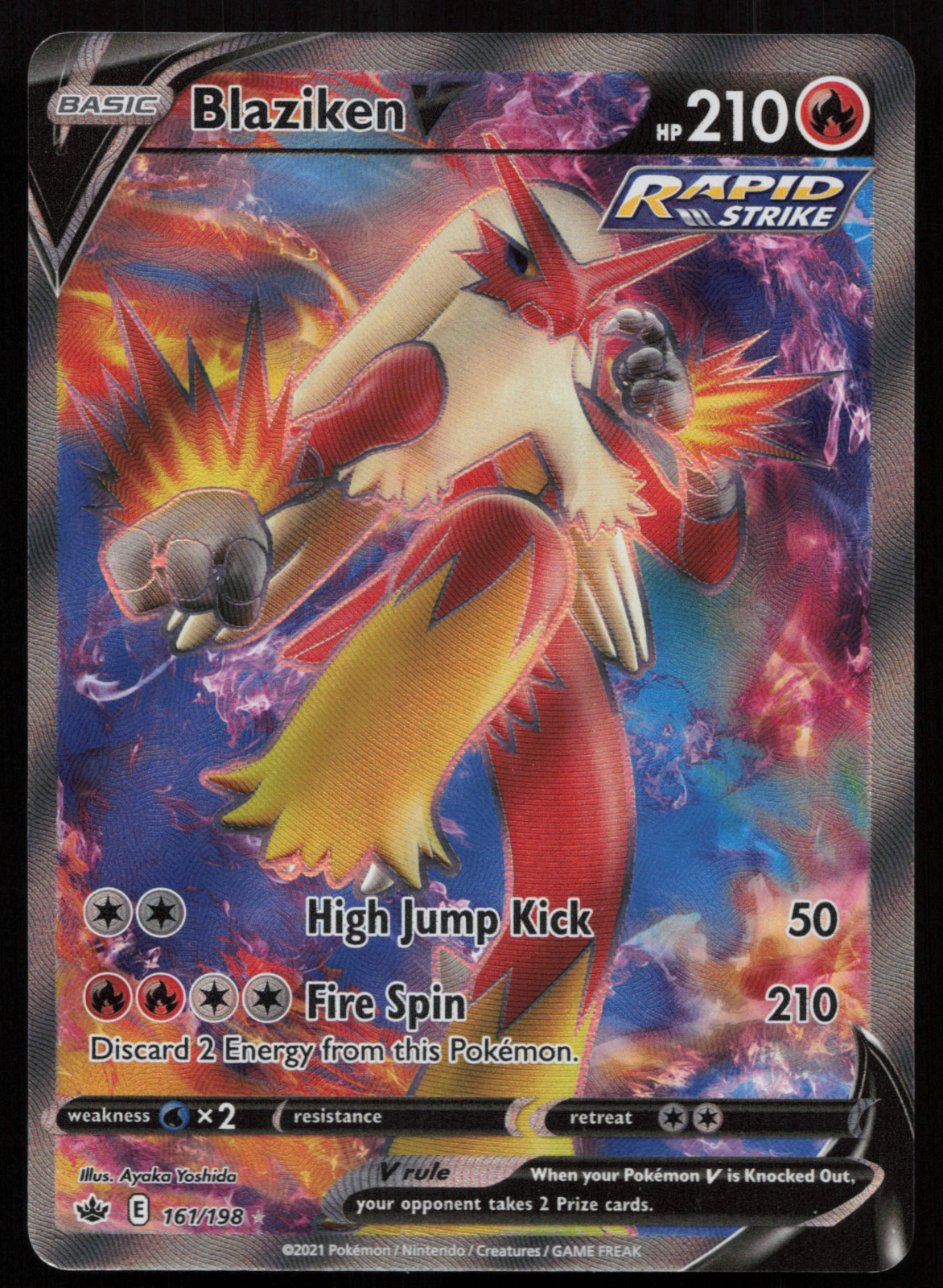 Blaziken V Full Art 161/198 Chilling Reign NM Ultra Rare Pokemon Card Minty