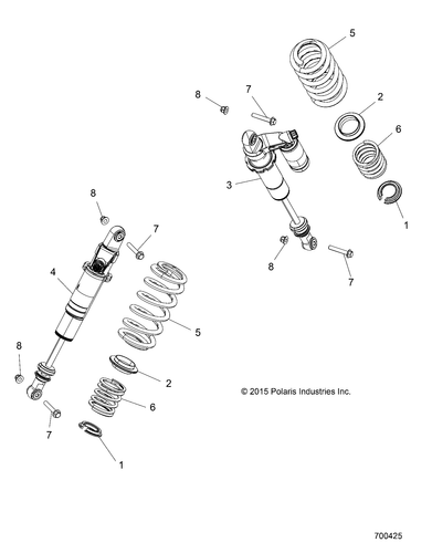 Polaris Spring 175#, 5.71 in, Bright White, Genuine OEM Part 7044225-133, Qty 1 - Picture 2 of 2