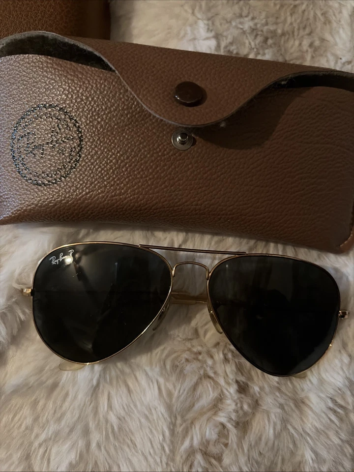 Очки солнцезащитные Ray-Ban Aviator 62014 винтажная золотая оправа с чехлом - Изображение 3 из 3