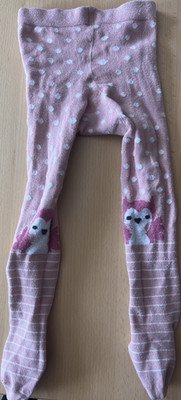 Erding Krabbelstrumpfhose Mädchen 12-18 Monate rosa/weiß gepunktet Tier