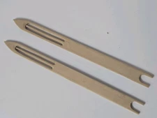 2 WOOD Fishing Net Needles Shuttles 7" x 1/2" NOS VTG Unused Bellingham WA