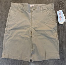 Cat  Jack Kids Boys Sz 12 Beige Khaki Uniform Bermuda Adjustable Waist Shorts