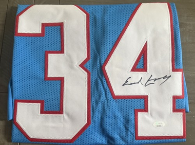 #ad EARL CAMPBELL AUTOGRAPHED CUSTOM HOUSTON OILERS BLUE JERSEY JSA AUTHENTICATED $125.00