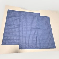 Urban Habitat Euro Pillow Shams 26x26 Blue Set of 2 Cotton Blend Quilt Stitch