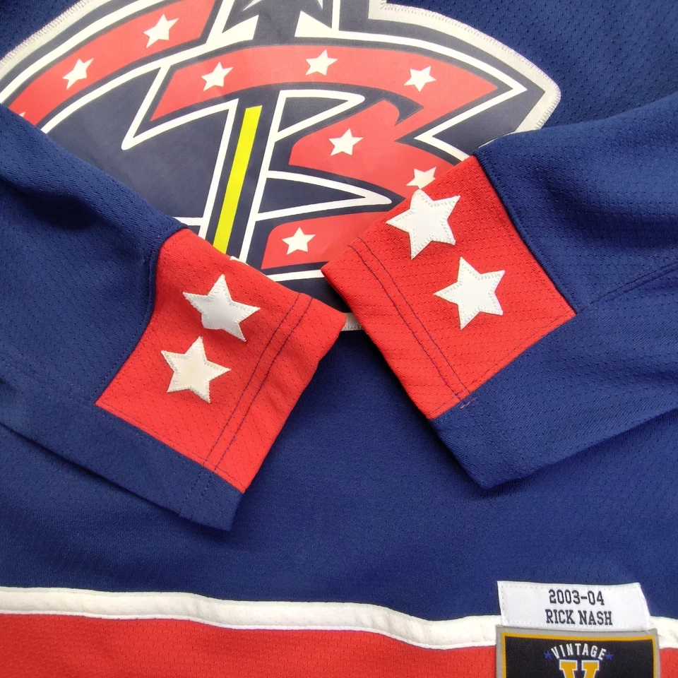 Camiseta deportiva Mitchell & Ness Rick Nash Columbus azul para hombre M NHL línea azul rara Foto 4 de 4