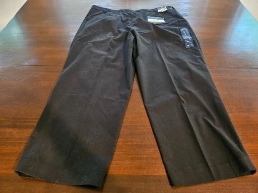 Pantalón chino ARROW EXACT FIT Performance negro plisado nuevo con etiquetas para hombre 44 x 30 Foto 3 de 4