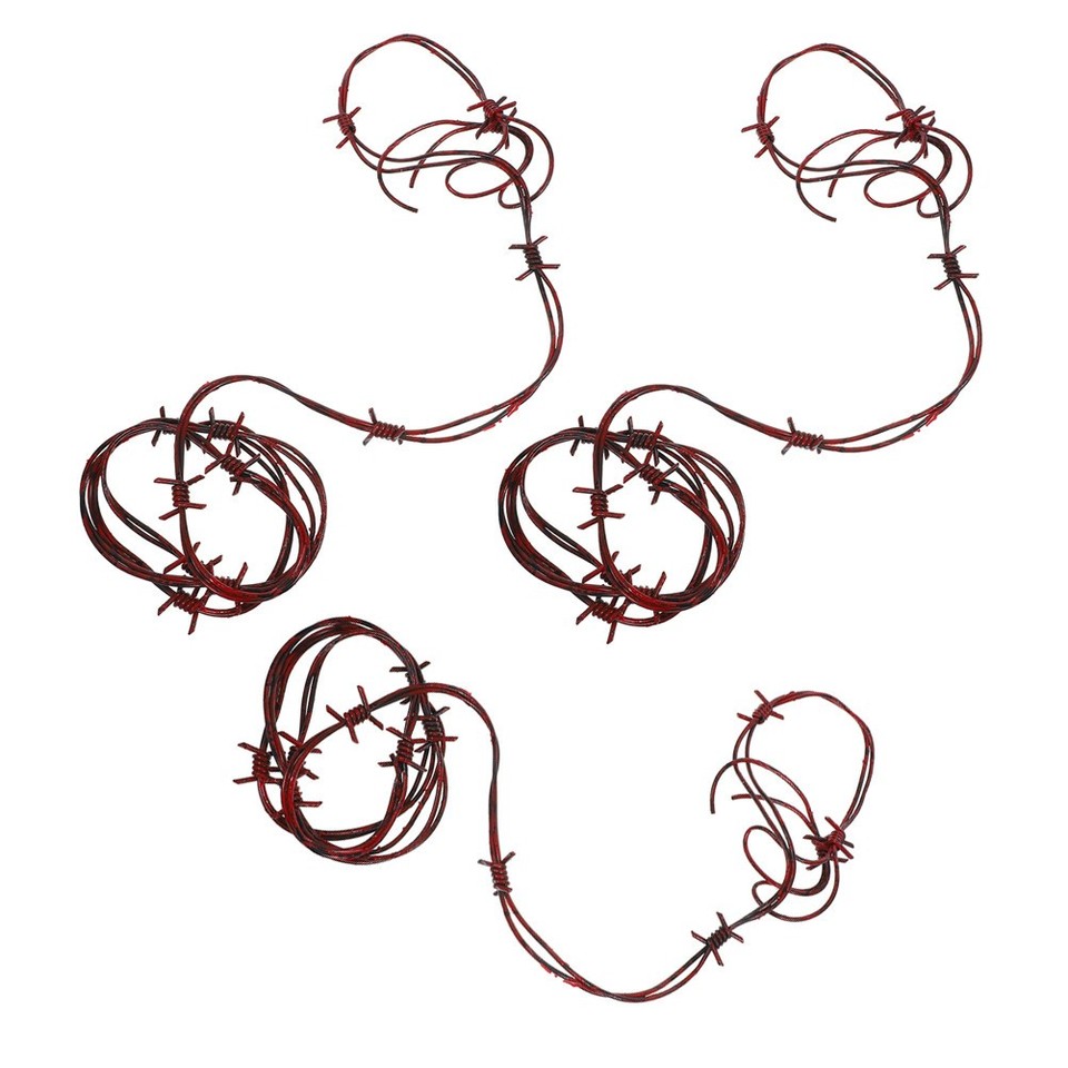 Red Props 15Pcs Red Plastic Barbed Wire Halloween Decoration Reusable Outdoor ...