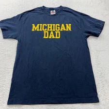 VTG Y2K Mens Michigan Dad Navy Blue T Shirt Alstyle Apparel Large Cotton