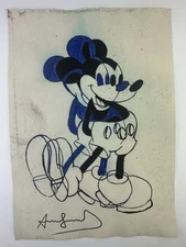 Andy Warhol COA Art Painting Original Drawing Vintage Paper Signed