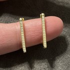 Moissanite 14kyg/925 Rectangular Earrings — photo 7