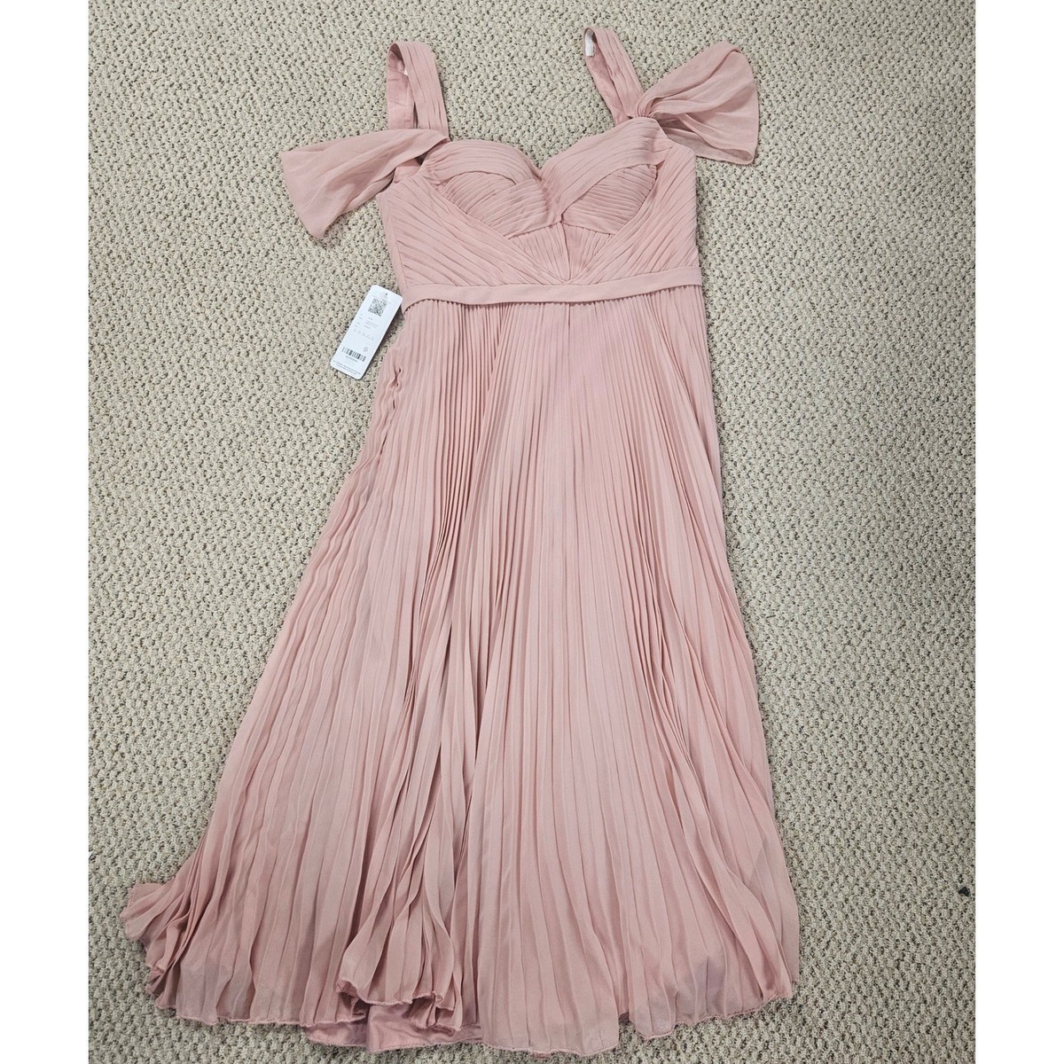 NWT Christian Siriano for Azazie Pleated Chiffon Gown Dress Pink A14  Bridesmaid | eBay