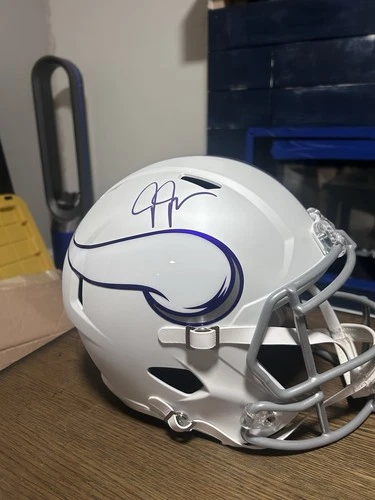 Justin Jefferson Minnesota Vikings Autographed Full-Size Replica Helmet Beckett