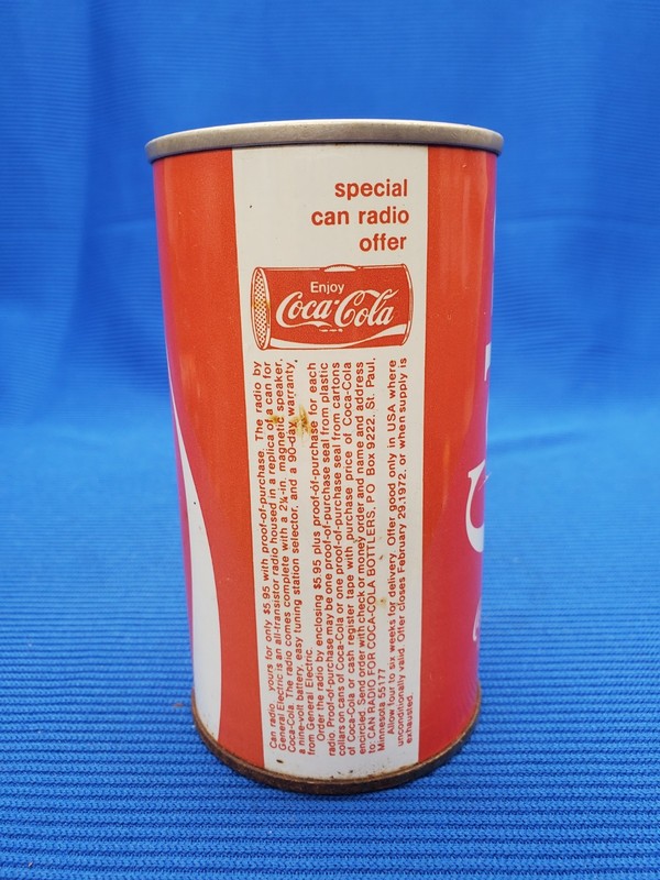 Vintage 1972 Coca-Cola Special Can Radio Promo Offer - 12oz SS Pull Tab Soda Can
