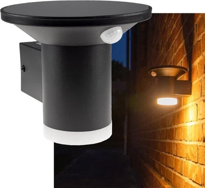 LED Solar Wandleuchte "SWL-AS500" IP44, warmweiß 3000K, PIR Sensor Solarleuchte - Bild 1 von 4