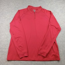Adidas Pullover Mens 2XL Red Climacool 1/4 Zi...