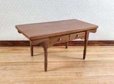 Dollhouse Kitchen Prep Table Farmhouse Style Wood 1:12 Scale Miniature Furniture