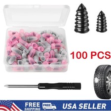 100PCS Rubber Tire Nail Repair Kit Screw In Tire Plugs for Car Truck SUV Van