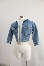 Levi's Sherpa Trucker Jacket Women's Size S Blue Button Front Pockets