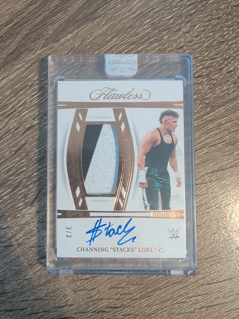 CHANNING "STACKS" LORENZO 2024 FLAWLESS WWE 3/3 VERTICAL PATCH AUTO ENCASED NXT