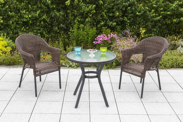 MX GartenmöBel Ravenna 3 Tlg. Braun BalkonmöBel Balkongarnitur TerrassenmöBel-image