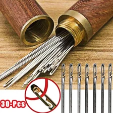 30pcs Self-Threading Sewing Needles: Easy Thread Stainless Steel Hand Needles