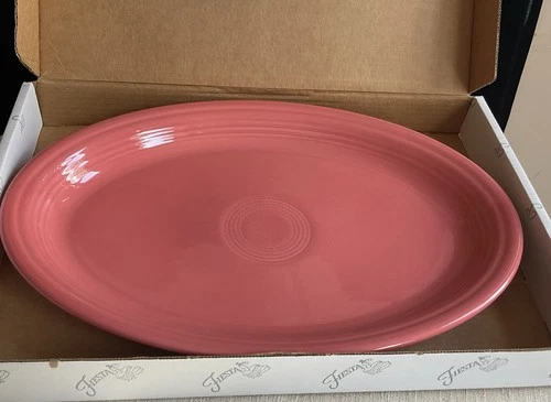 Fiesta FLAMINGO 19 1/4” X-tra Large Oval TURKEY PLATTER 1st, NIB, (Retired)