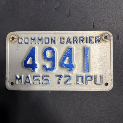 1972 Massachusetts Common Carrier license plate 4941 