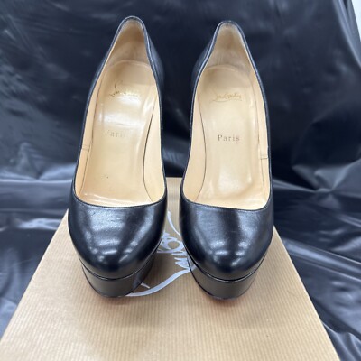 Authentic CHRISTIAN LOUBOUTIN Black Kidskin Bianca 140 Heels Size