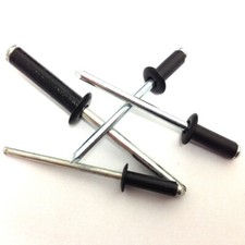 1500 x Assorted Black Metric Aluminium Steel Blind Pop Dome Head Standard Rivets