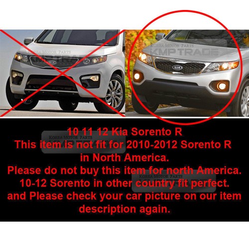 Set Front Bumper Fog Light Lamp Cover Connector LH RH For KIA Sorento 2010-2012 - Picture 2 of 11