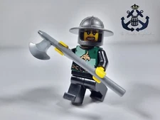 Lego Minifigure Castle Kingdoms Dragon Knight w/ Helmet + Halberd cas455 - 7948