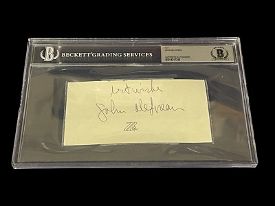 DeLorean John DeLorean Pontiac GTO Car Designer Rare Signed Autograph Slab BAS Beckett