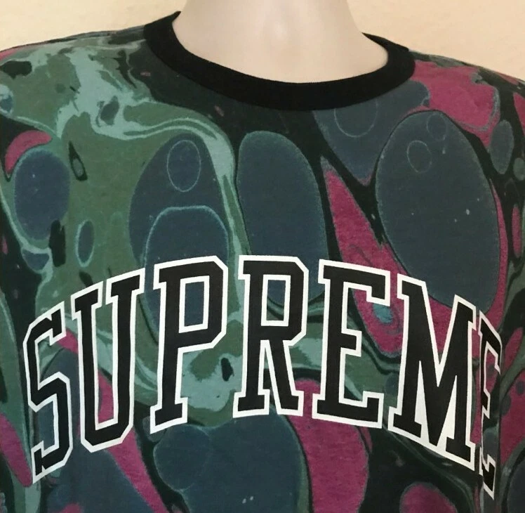 T shirt SS14 Supreme Marble taille L grand rare vintage 2014