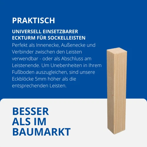 REESE | Massivholz-Sockelleiste | Fichte |  viele Höhen Verfügbar -  2300mm lang - Bild 10 von 24