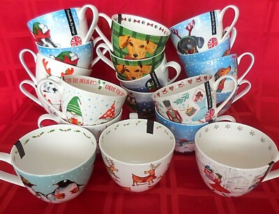 English Portobello By Design Bone China Christmas Coffee Mug Cup YOU PICK ONE