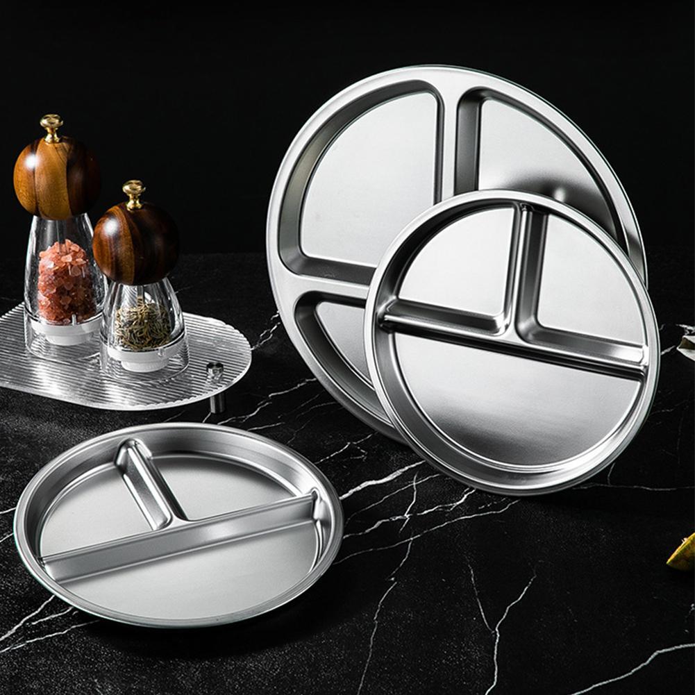 Unbreakable Stainless Steel Plates Dinner Plate Dish Camping Picnic T7N7