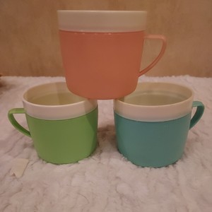 Vintage MCM 1950s Bolero Therm-O-Ware Mugs Cups Lot 3 Pastel Colors
