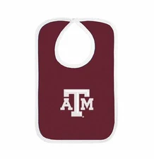 Texas A&M Aggies Team Bib Newborn Baby 100% Cotton Zelcro Closure NEW