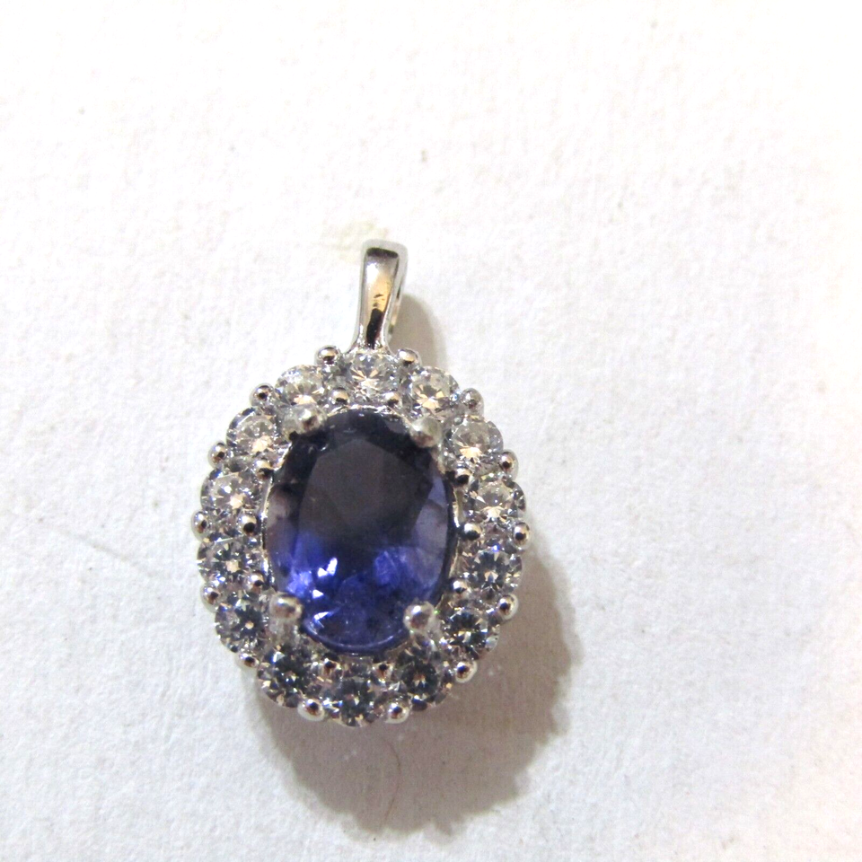 Natural Iolite 1.69 Ct Pendant Necklace 925 Sterling Silver eBay