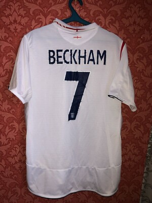 ウェア Umbro England 2007  Shirt 7 BECKHAM RARE England 2007-2009 football national shirt #7 Beckham size L